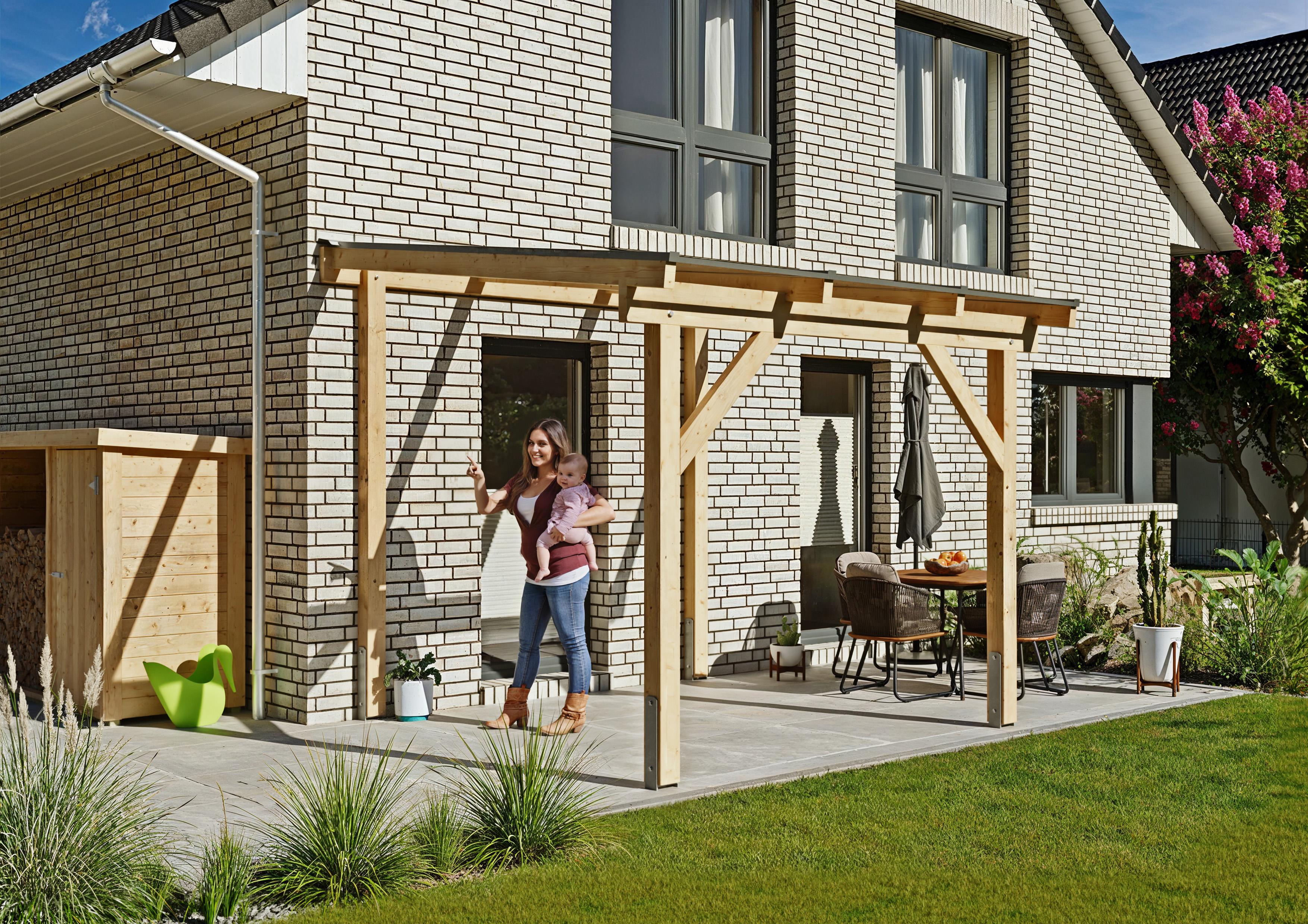 Terrassendach Albany II 3,08x3,00 m - inklusiv widerstandsfähigem Polycarbonat klar