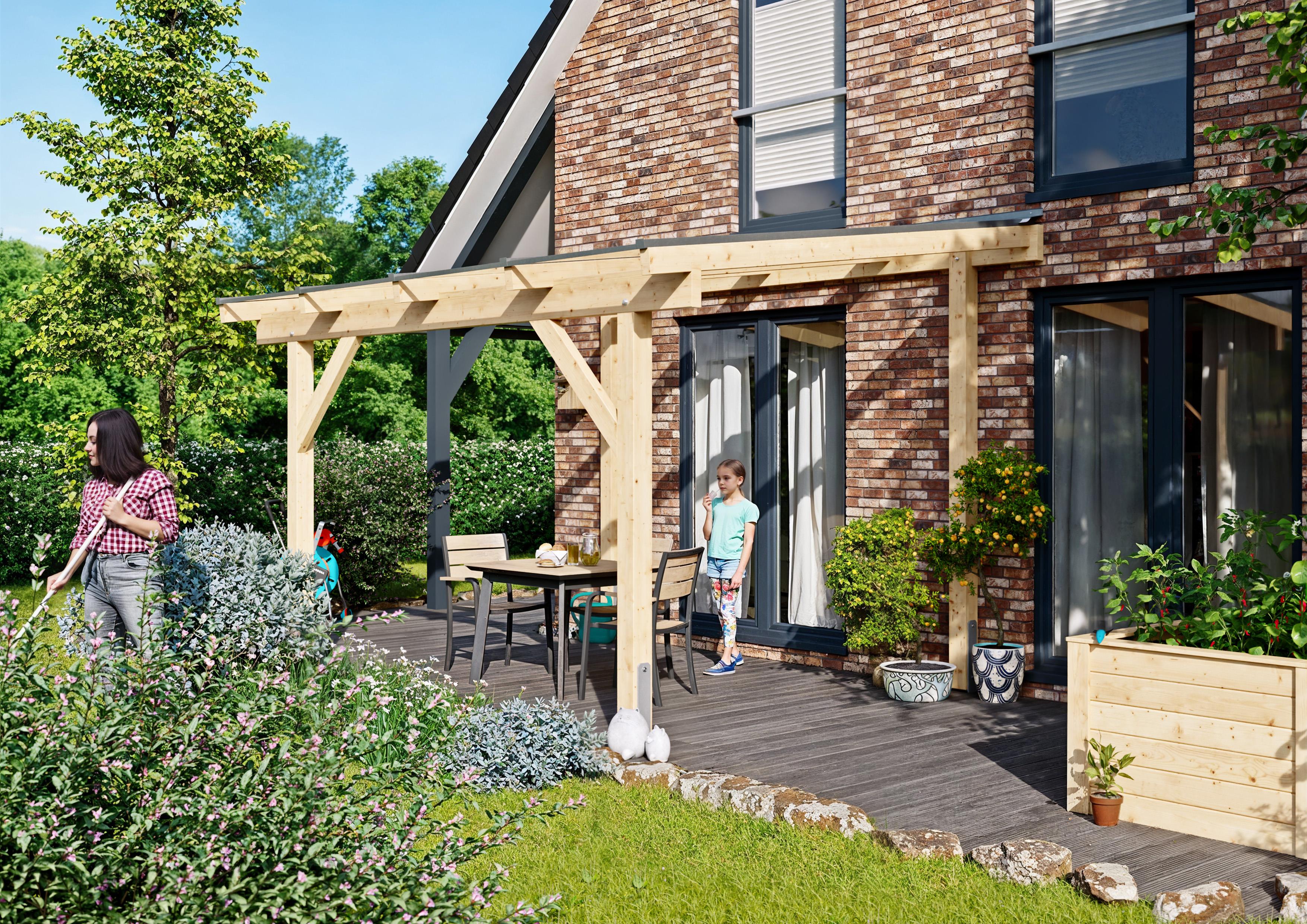 Terrassendach Denver II 4,09x3,00 m - inklusiv hochwertigem Acryl climablue