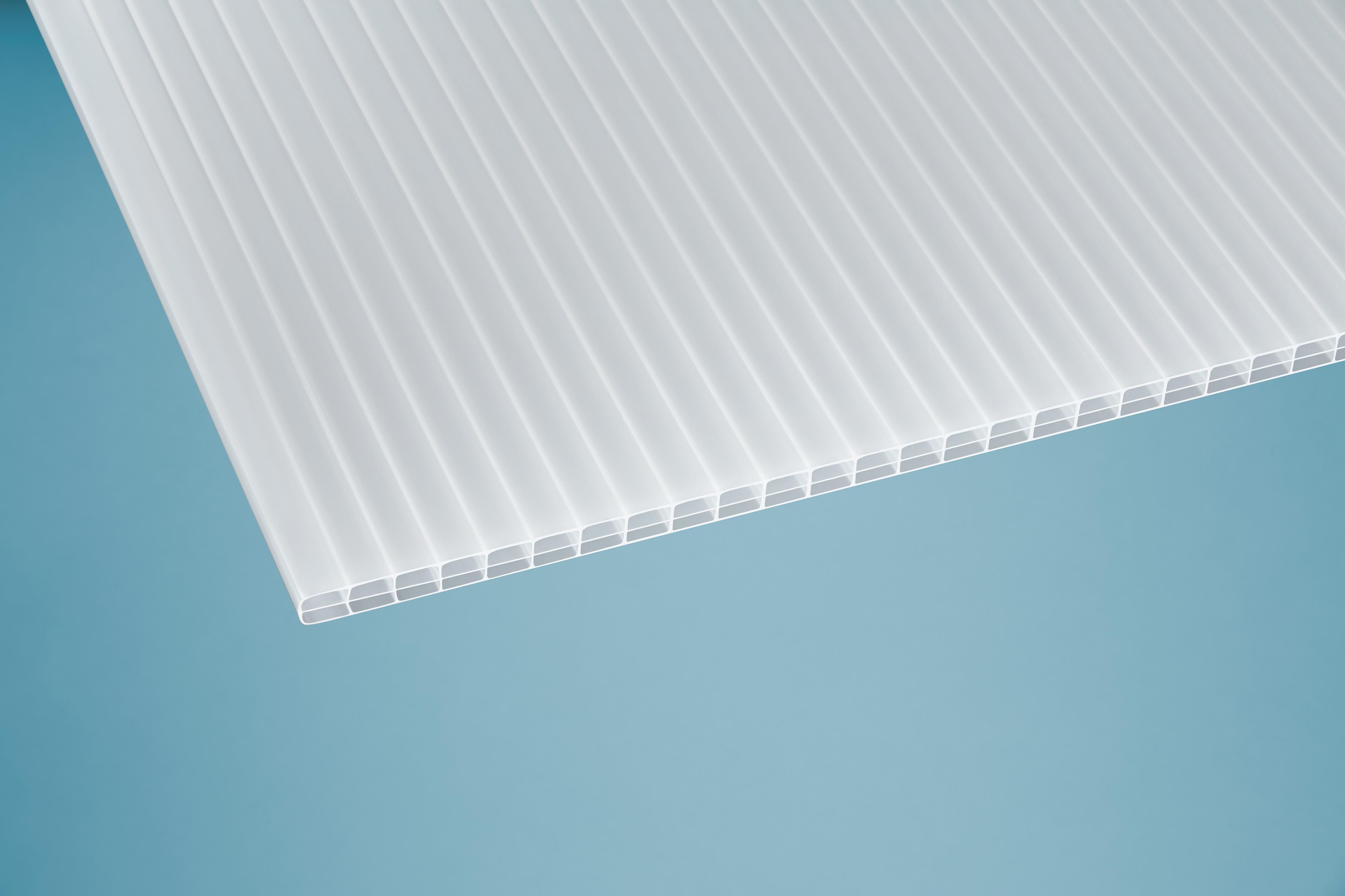 Doppelstegplatte Polycarbonat opal-weiß 16x980 mm