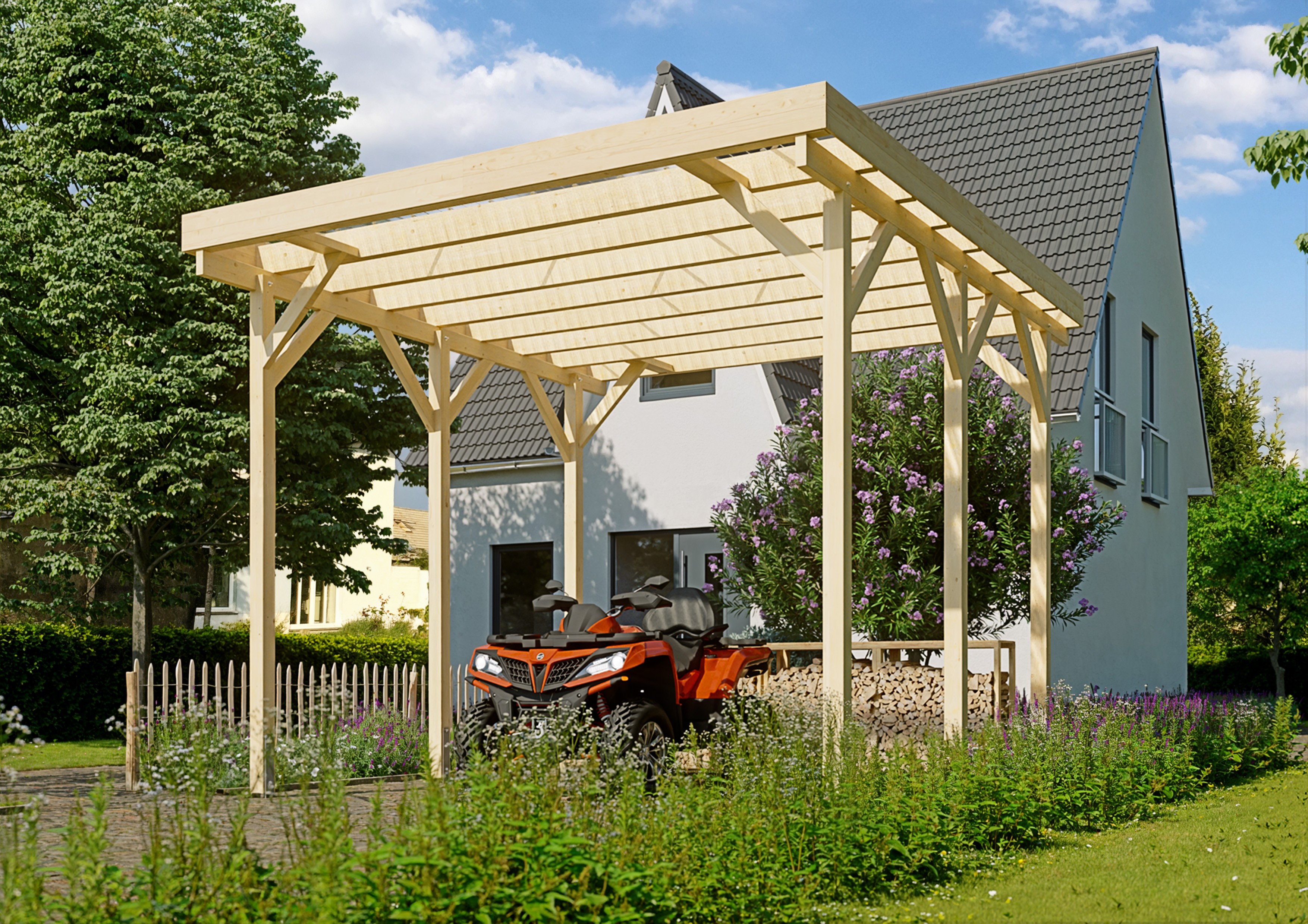 Wohnmobil-Carport Columbus I 4,57x5,00 m - inklusive hochwertigem Stahltrapez