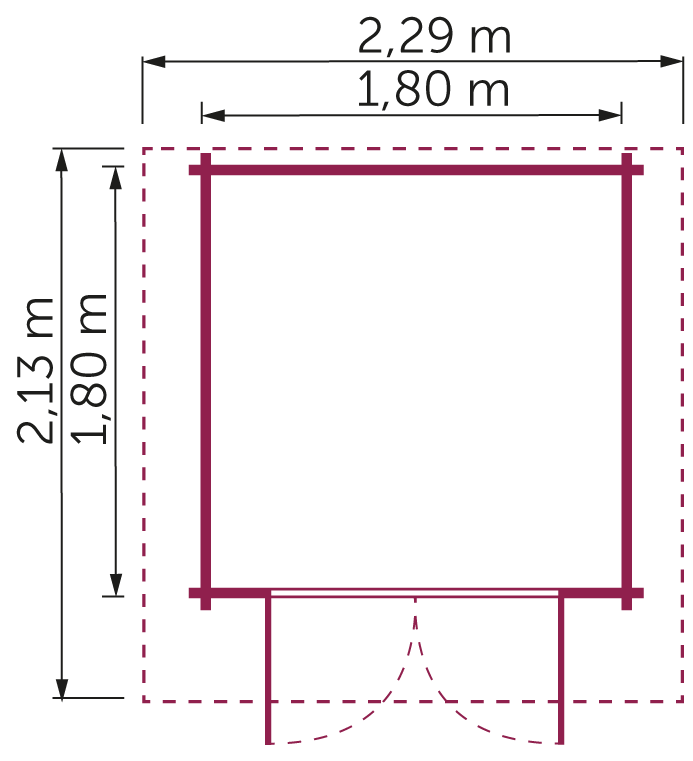 Gartenhaus Oregon 1,80x1,80 m