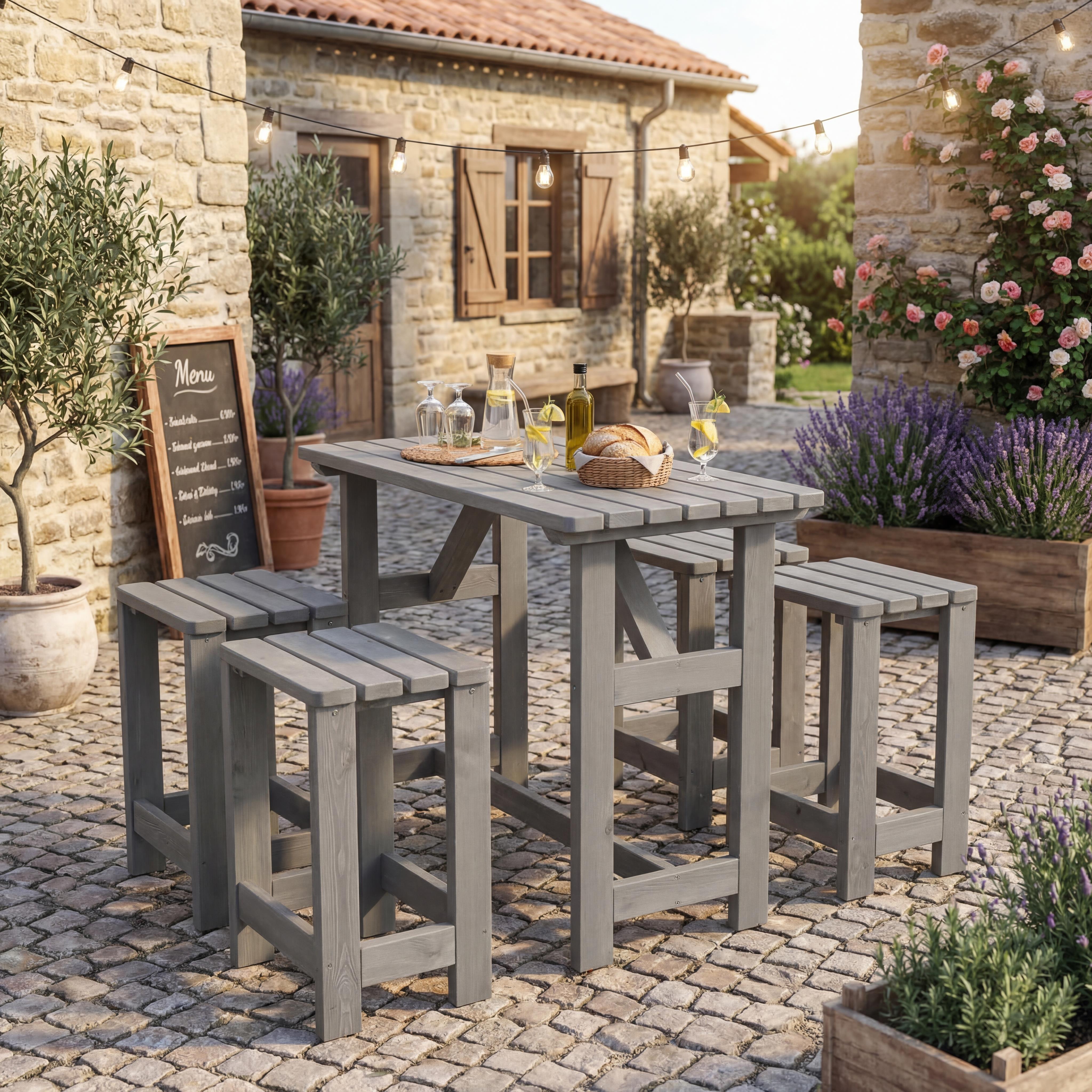 Gartenlounge Summer Kiefer grau