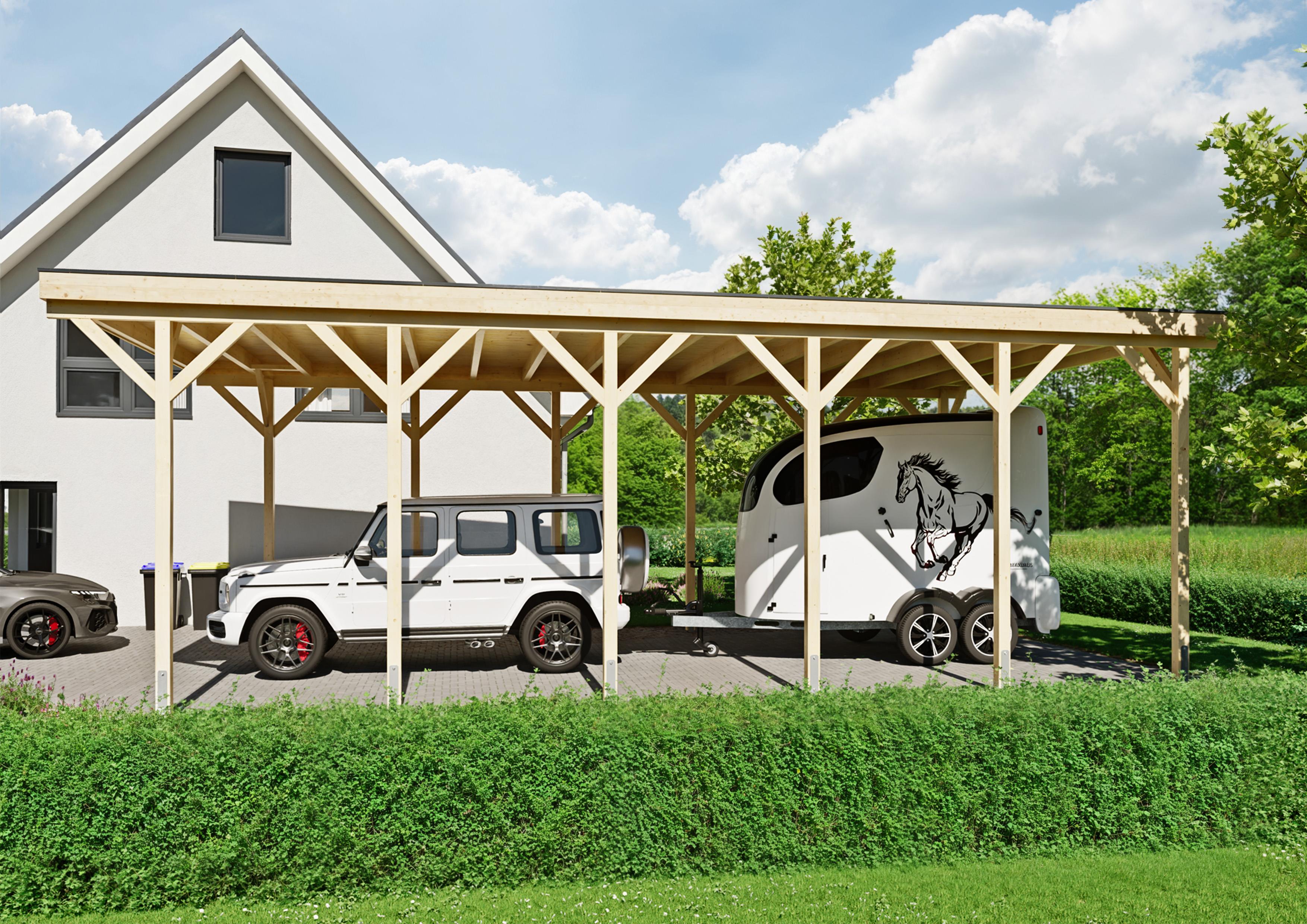 Wohnmobil-Carport Oakland IV 6,00x11,00 m - inklusive langlebigem EPDM-Dach