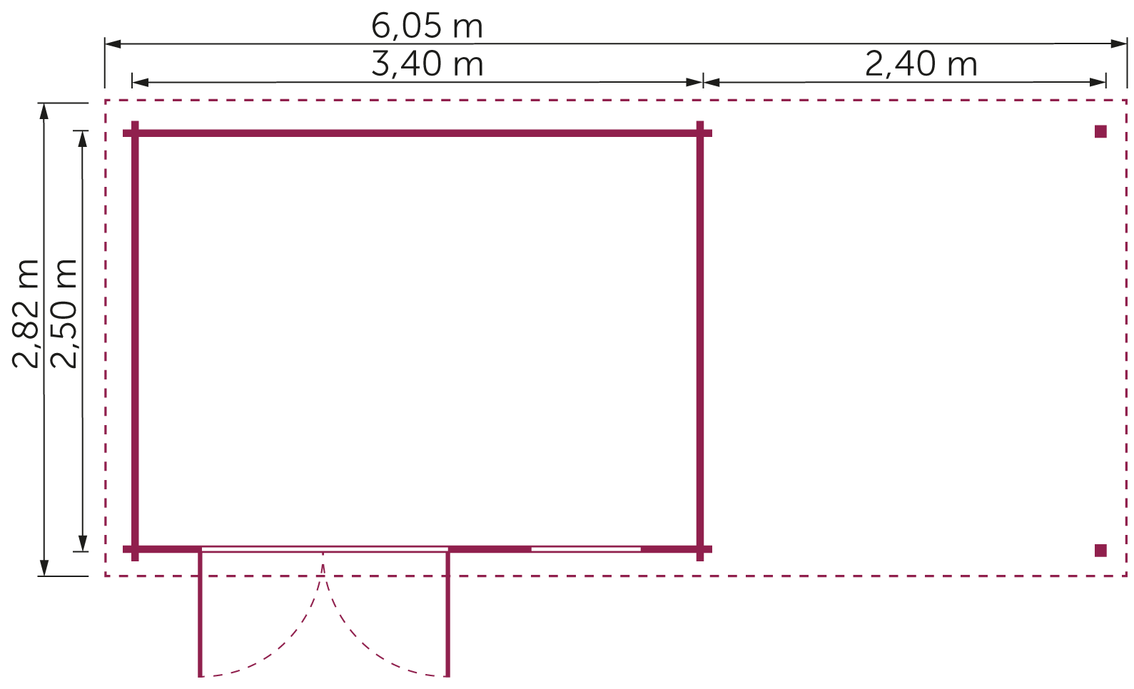 Gartenhaus Woodbury II 5,80x2,50 m