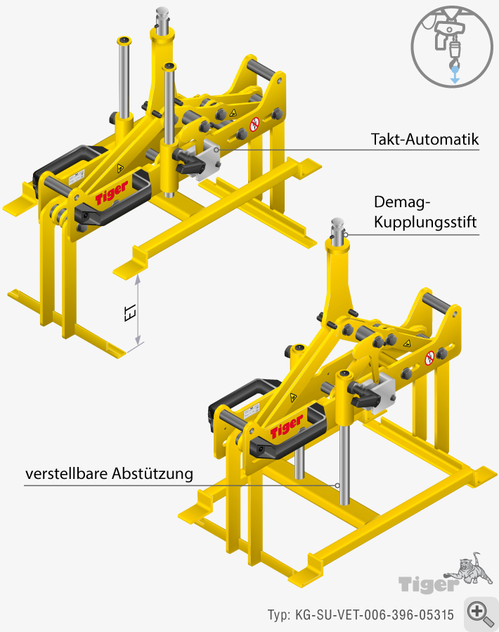 sonder-hebezange-verstellbar-kg-su-vet-006 Typ KG-SU-VET-006-396-05315