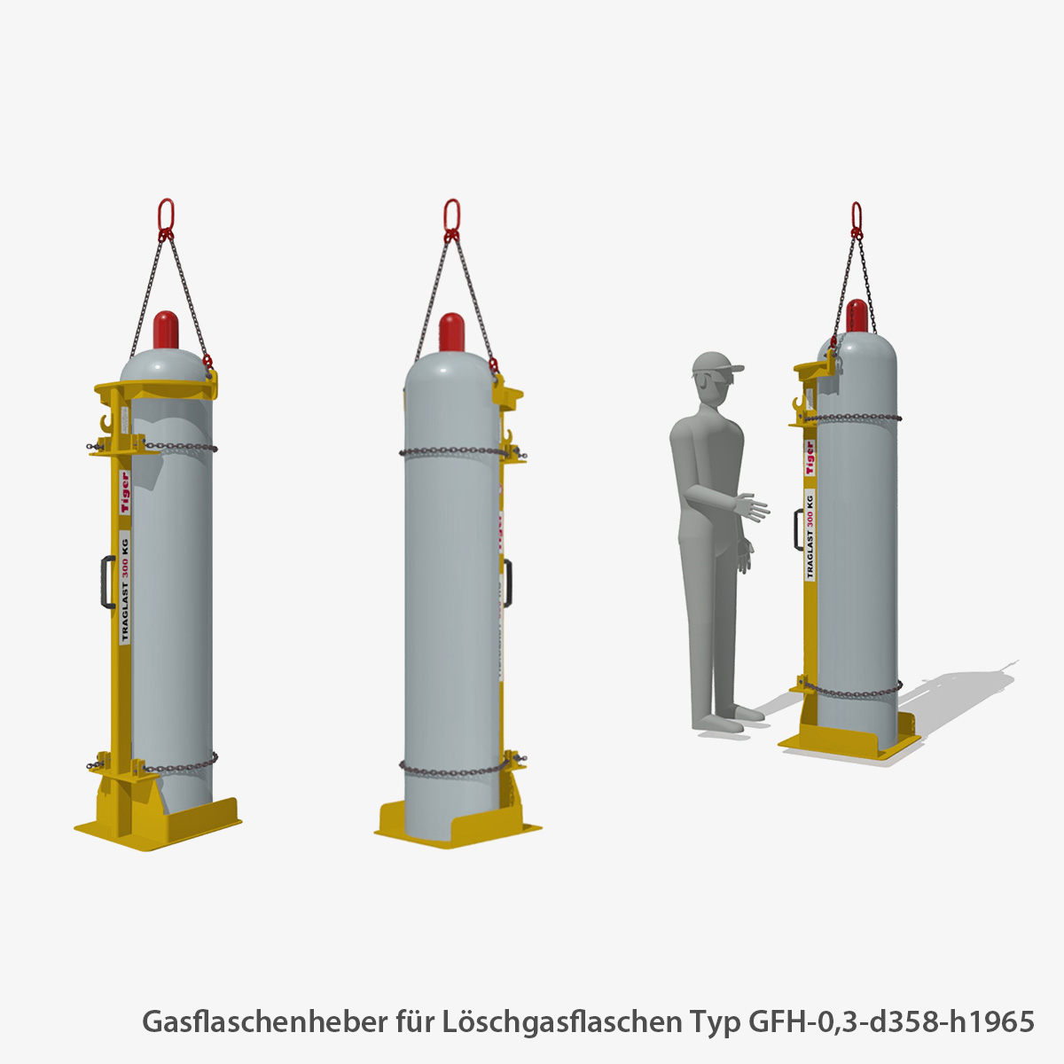 tiger-gasflaschenheber-GFH-03-d358-h1965 Typ GFH-0,3-d358-h1965