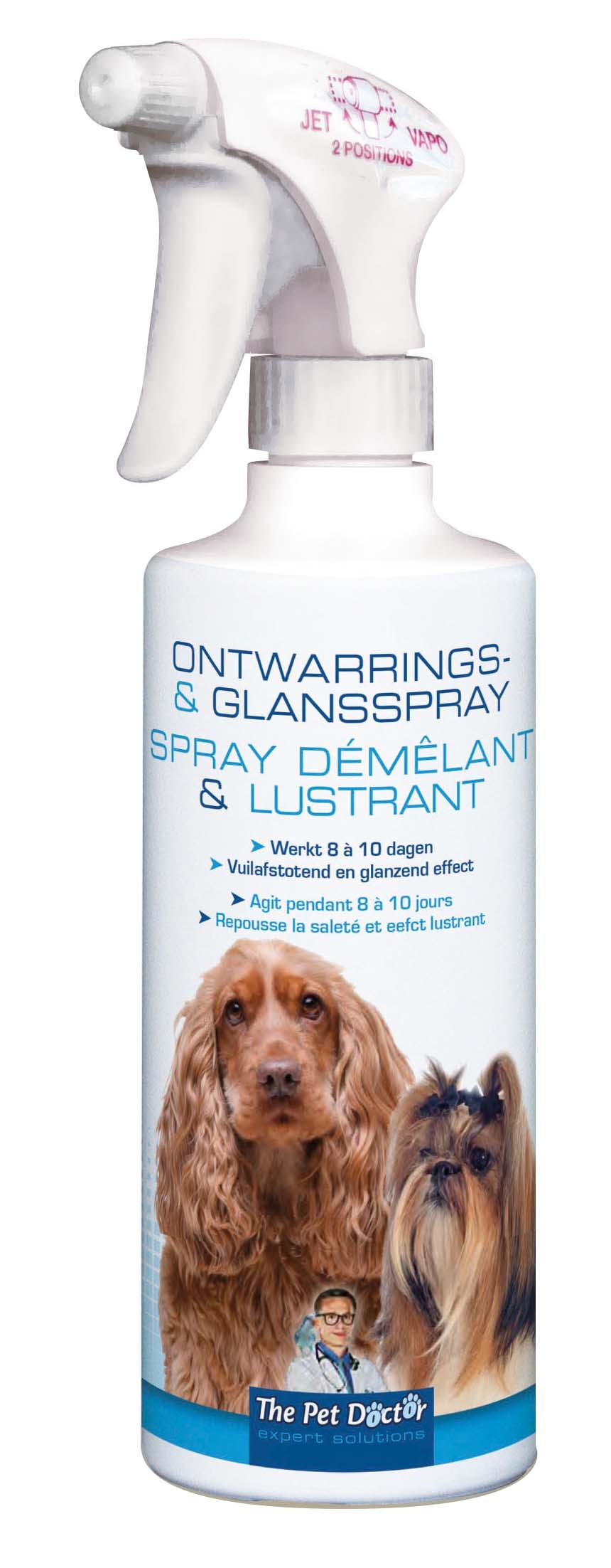 Anti klit en glansspray voor honden 500 ml