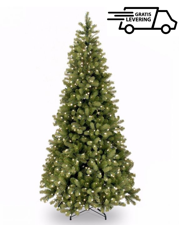 Smalle kunstkerstboom met lichtjes Twinkle 198cm