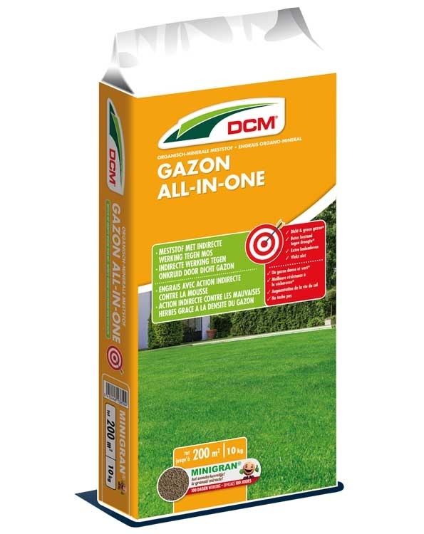 DCM All-in-One gazonmeststof tegen onkruid en mos 200m²
