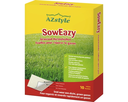 Herstel je gazon met Ecostyle SowEazy herstelvellen! Deze vellen bevatten hoogwaardige graszaden en een biologisch afbreekbare mat voor een gelijkmatige groei en minder onkruid.