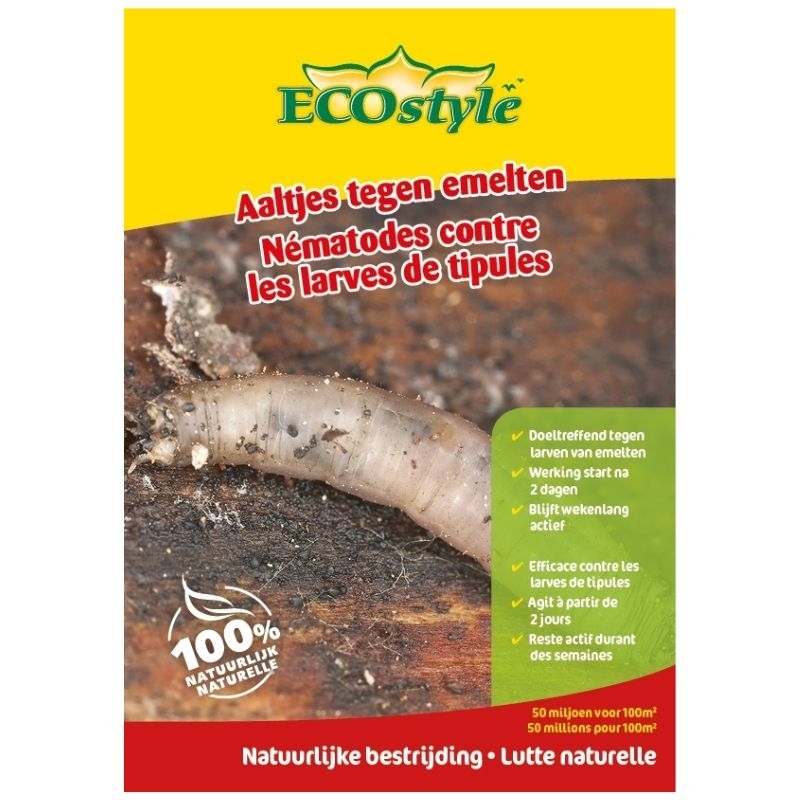 Bestrijd emelten in je gazon op een natuurlijke manier met Ecostyle nematoden (50m²).