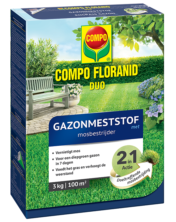 Compo Floranid Duo Gazonmeststof met mosbestrijder 100m²