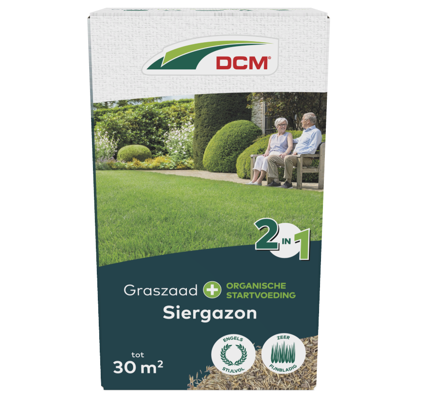 Creëer een prachtig siergazon met DCM Graszaad 2in1. Dit mengsel bevat graszaad en organische startvoeding voor een snelle kieming en sterke groei.