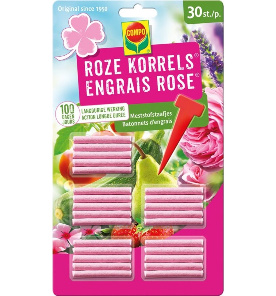 Roze Korrels Meststofstaafjes Compo (30st)