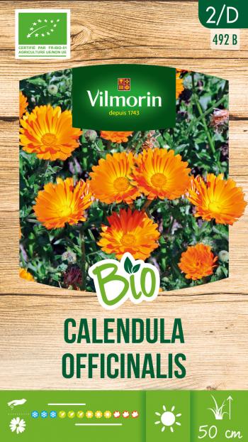 Vilmorin Bio Goudsbloem zaden, 3 gram, voor een natuurlijke bestrijding van schadelijke insecten en bodemverbetering.