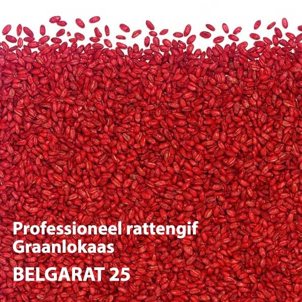 BelgaRat  Professioneel rattengif graanlokaas rood 3kg