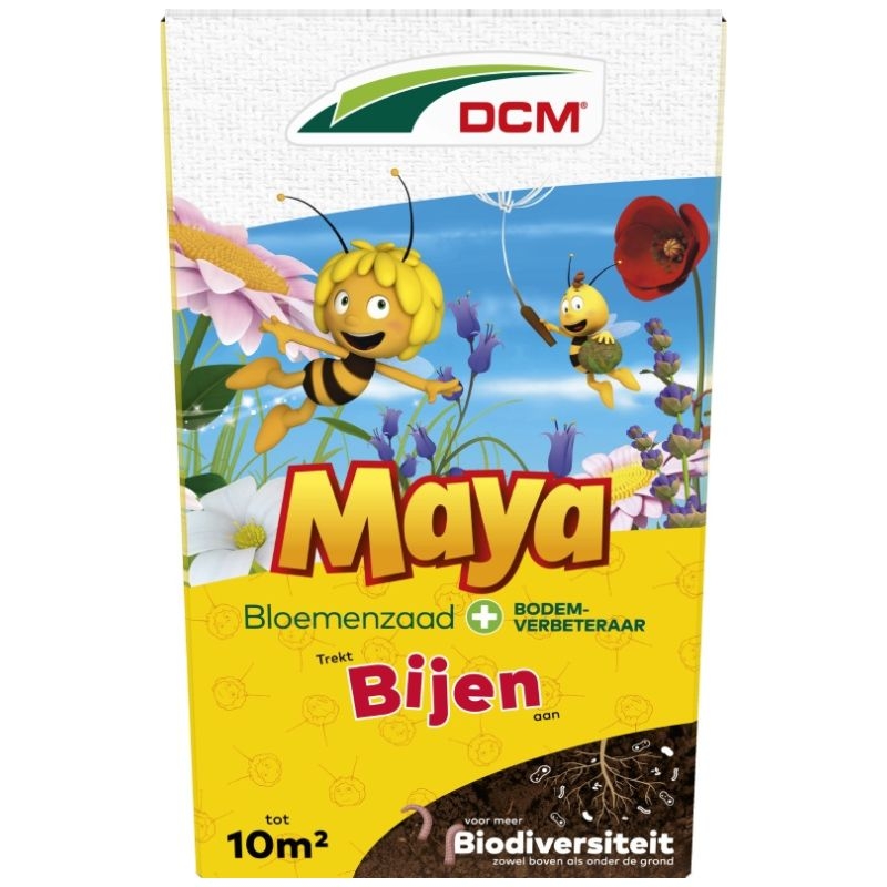 DCM Maya de Bij bloemenmengsel: Een kleurrijk bloemenmengsel met 40+ soorten bloemen die bijen, hommels en andere bestuivers aantrekken en de biodiversiteit in je tuin bevorderen.