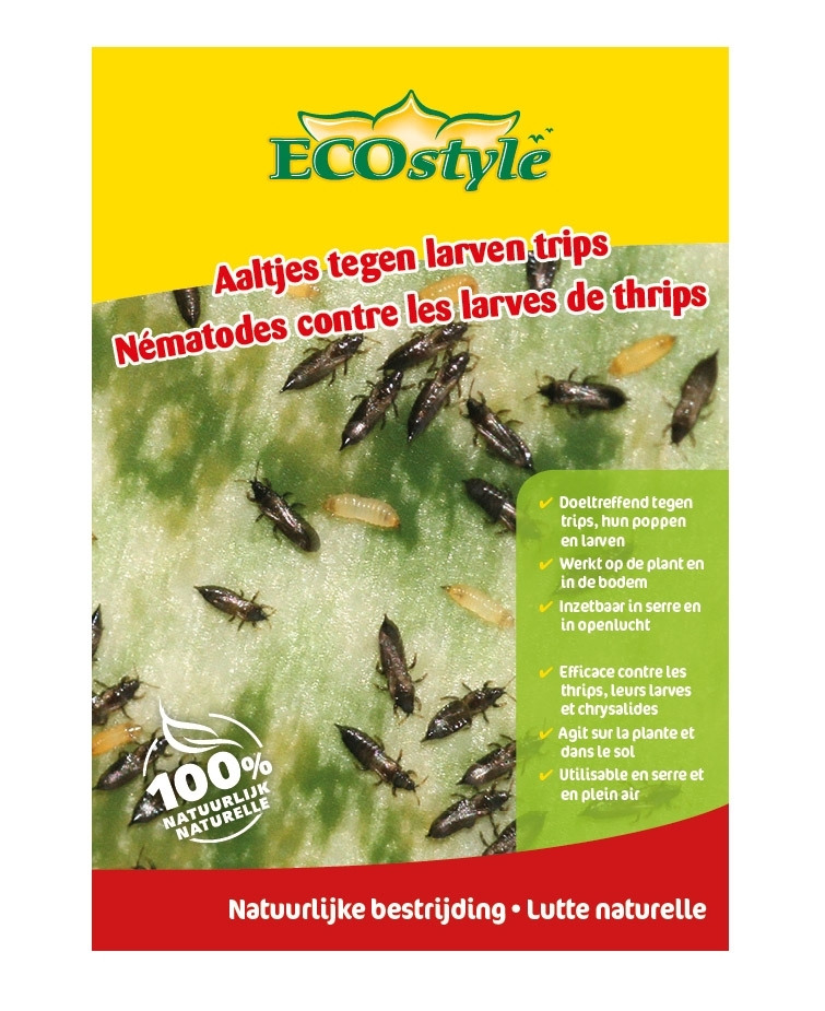  Doosje met Ecostyle aaltjes voor de natuurlijke bestrijding van tripslarven in de bodem (10m²).