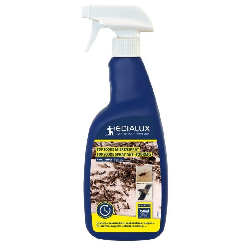 Bestrijd mieren en andere kruipende insecten in huis met Edialux Topscore Fourmier Spray. Deze gebruiksklare spray biedt langdurige bescherming.