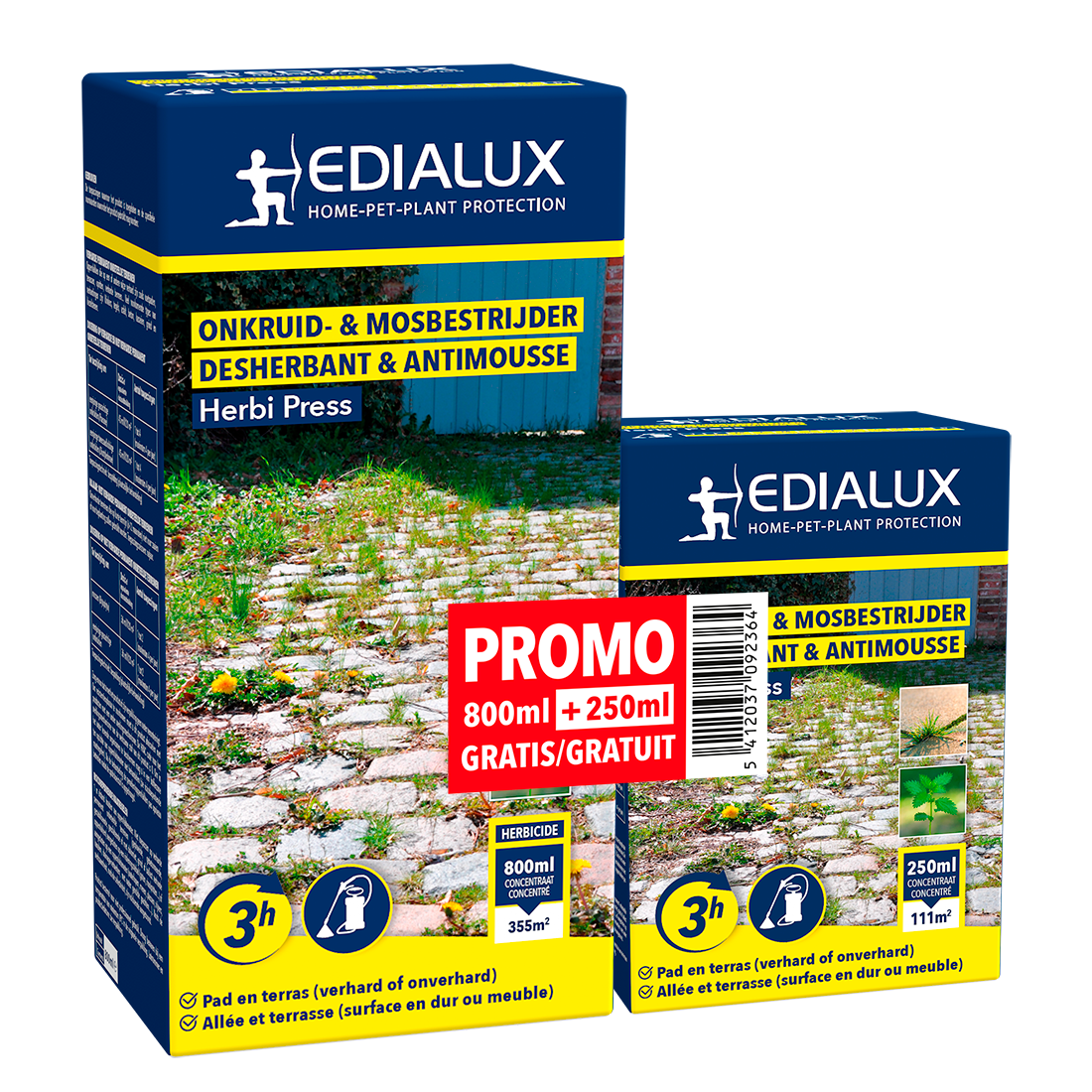 Promo Onkruidverdelger Edialux concentraat 800ml+250ml Gratis