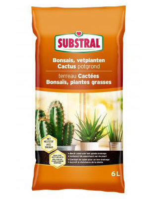 Potgrond voor Cactus vetplanten en bonsai 6L