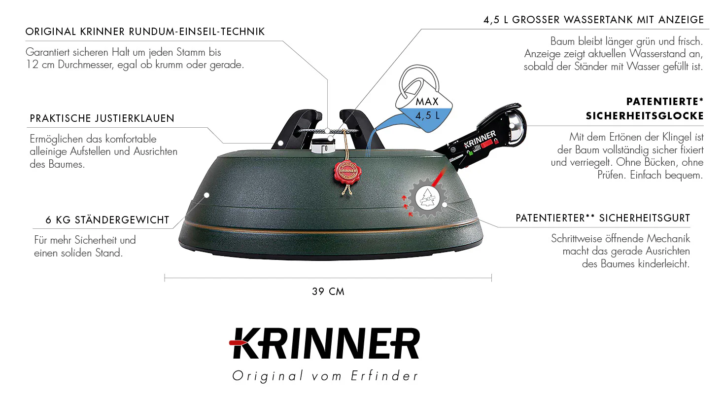 Krinner Ultra Grip XL Kerstboomvoet voor Nordmann tot 3 m