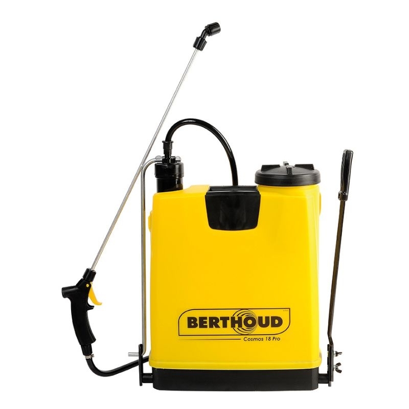 Berthoud Cosmos 18 Pro rugspuit met een inhoud van 18 liter, geschikt voor professioneel gebruik in grote tuinen en boomgaarden.