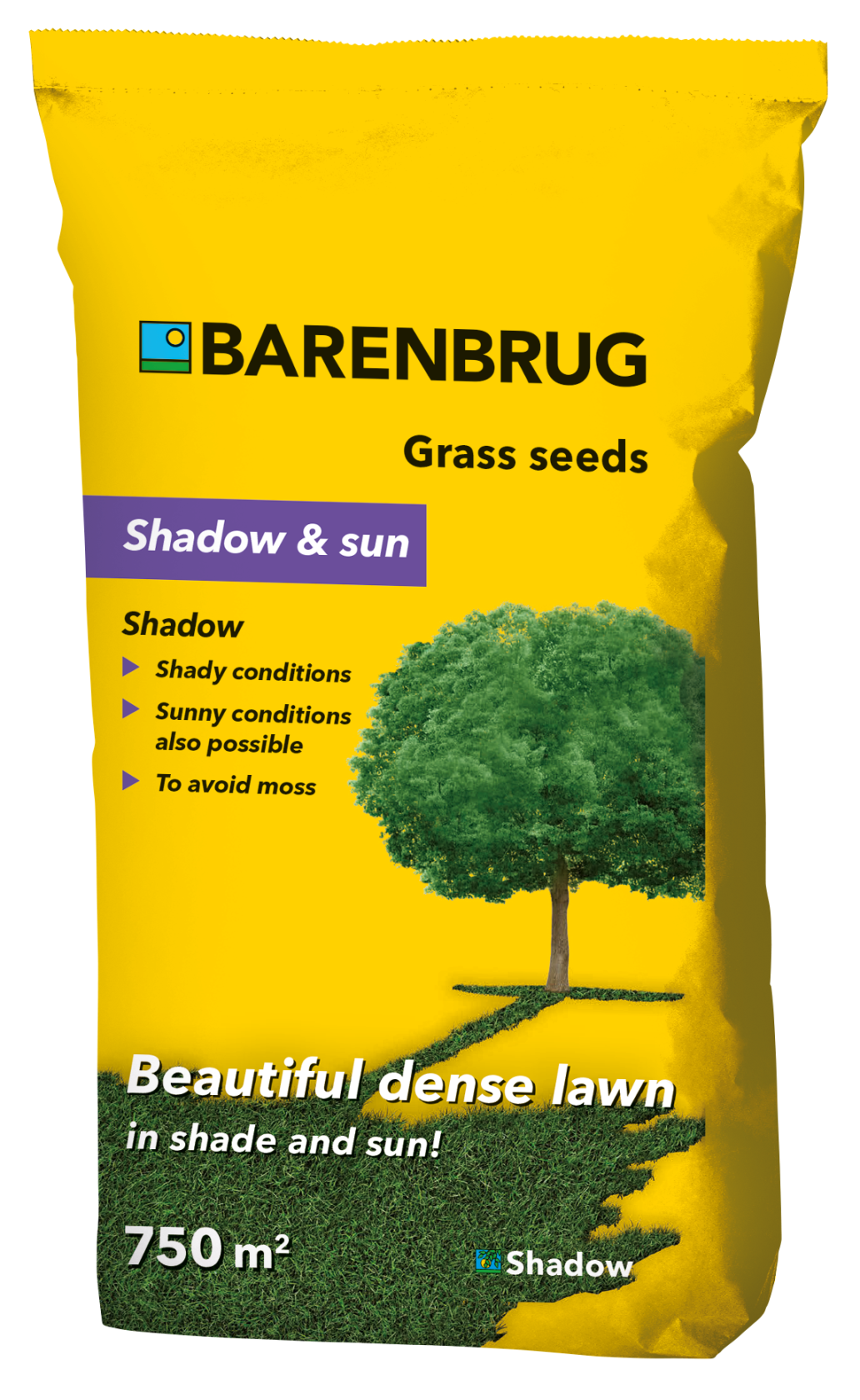 Barenbrug Shadow & sun graszaad (750m²): Hoogwaardig graszaadmengsel voor een dicht en groen gazon, zowel in de schaduw als in de zon.