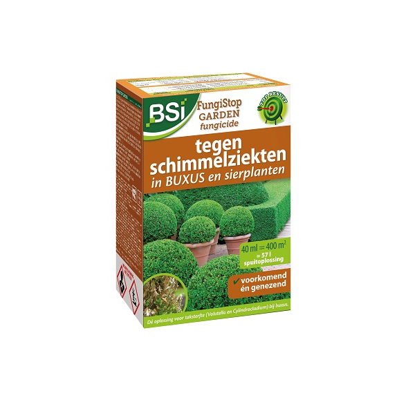 BSI Fungistop Garden: Effectieve fungicide tegen schimmelziekten in buxus en sierplanten. Zowel preventief als genezend.