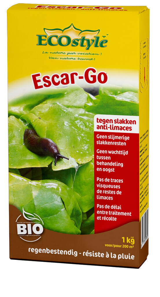 ECOstyle Escar-Go biologische slakkenkorrels: Effectieve en milieuvriendelijke bestrijding van slakken in de tuin.