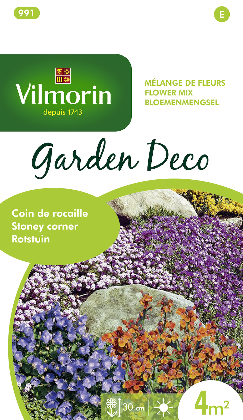 Vilmorin Garden Deco bloemenmengsel voor rotstuinen - Een mix van droogtebestendige zaden voor een kleurrijke rotstuin.