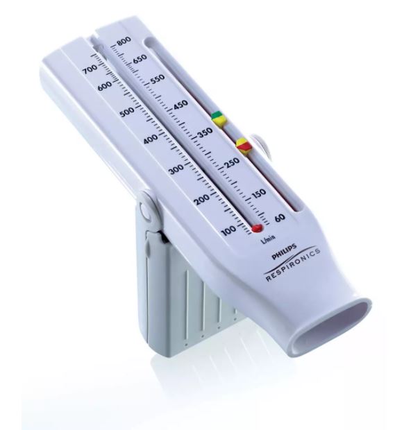 Peak Flow Meter zur Messung der Lungenfunktion – handliches Atemmessgerät für Asthma- und COPD-Patienten.