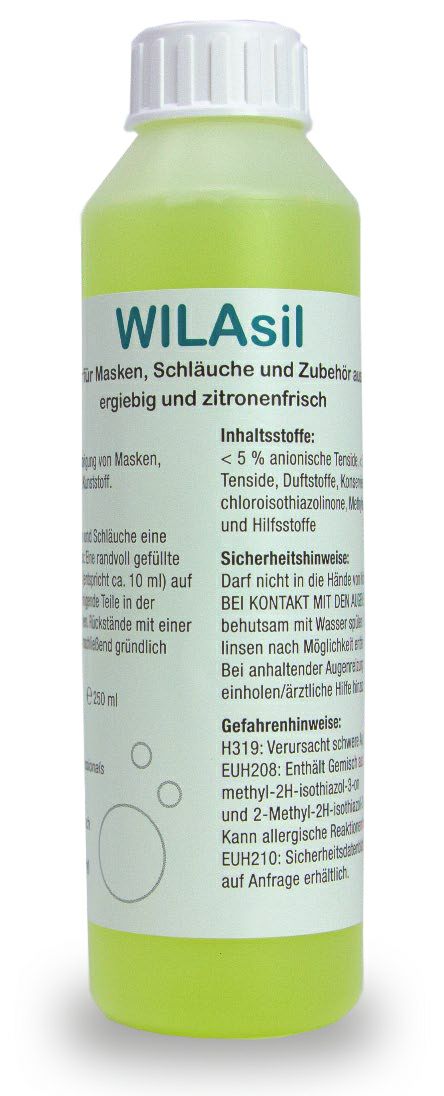 Flasche WILAsil Spezialreiniger – Reinigungsmittel für CPAP-Masken und Atemschläuche