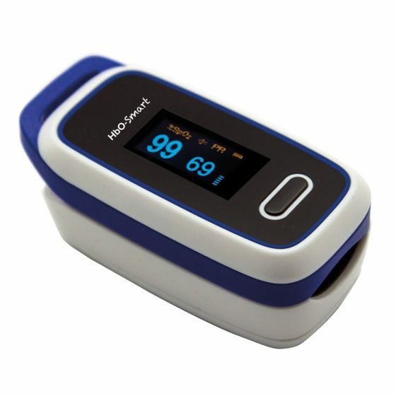 Finger-Pulsoximeter HbO-smart misst Sauerstoffsättigung und Puls – kompakt und einfach anzuwenden am Finger.