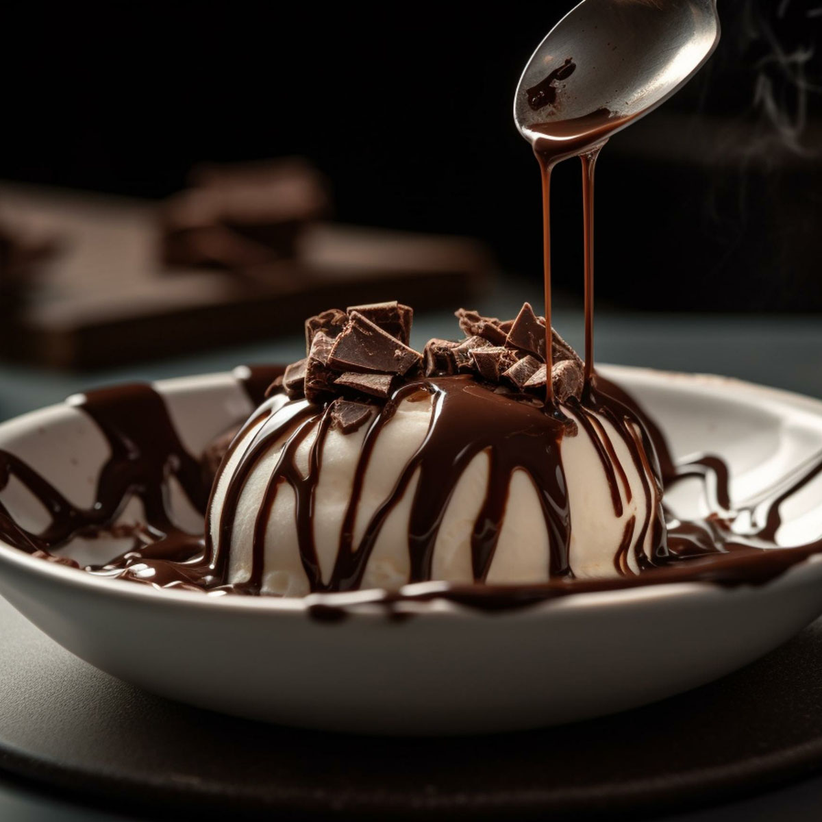 Schokoladensoße mit dem Lurch Schmelztopf: Vorsicht, süchtig machend! Perfekt als Topping für Eis, Kuchen, Brownies oder Waffeln.