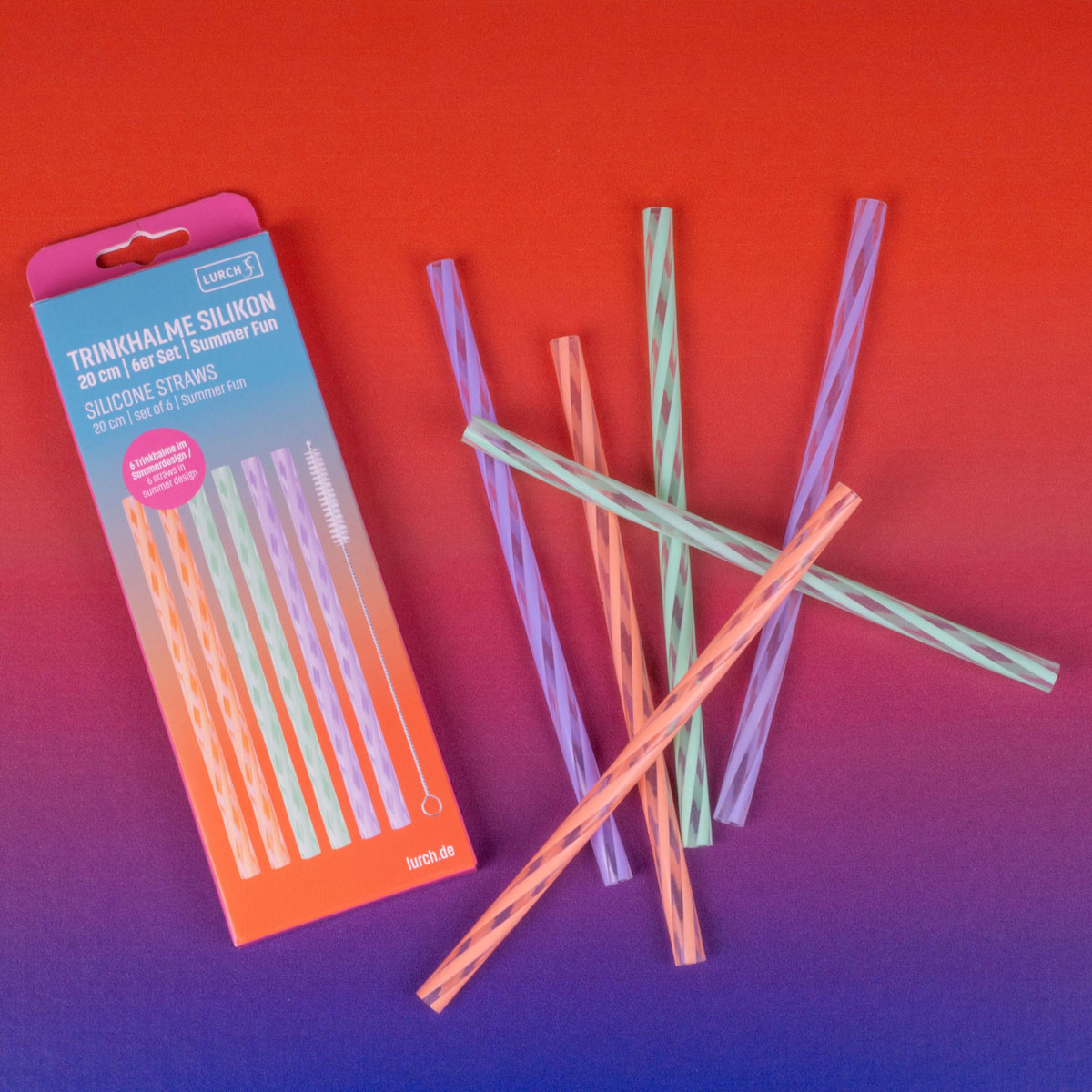 Lurch Trinkhalme Silikon 20cm Summer Fun
