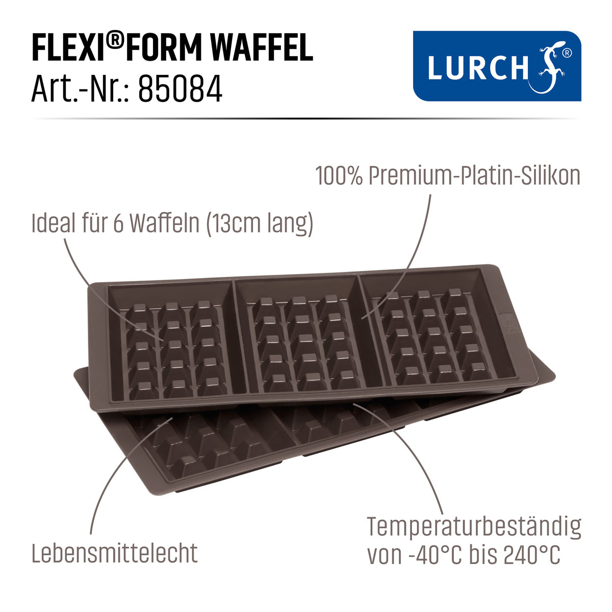 LURCH FlexiForm Waffle 29x14,5cm 3cavity 2pcs set brown