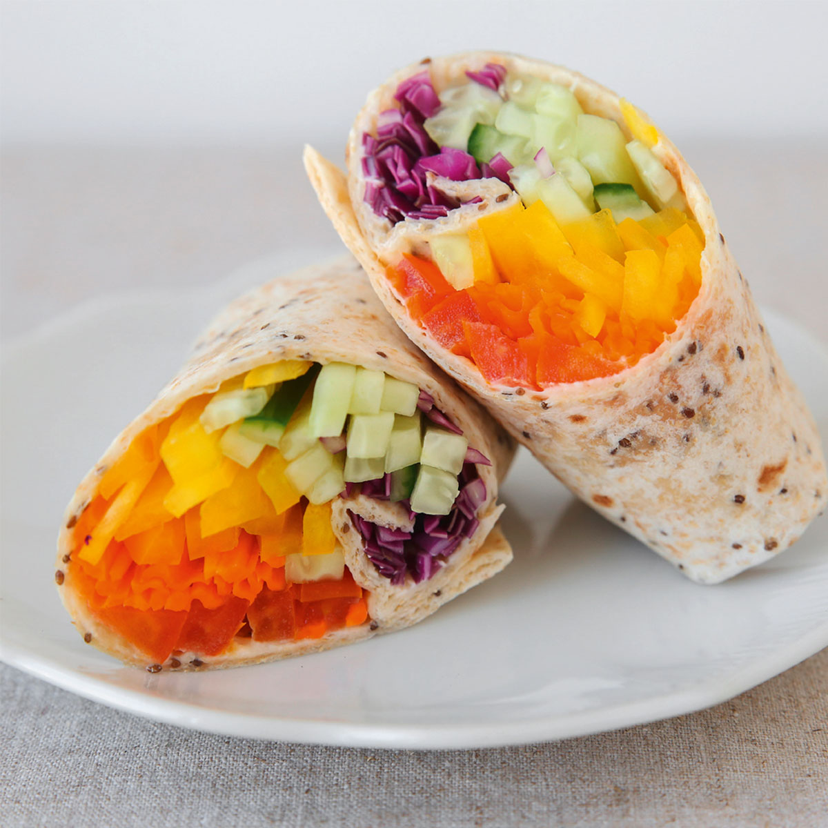 Gemüse Wraps mit den Lurch Würfel- und Stifteschneidern: Schnell, gesund und vielseitig! Frisches Gemüse trifft auf würzige Kräutercreme – perfekt als Snack für unterwegs oder leichtes Abendessen.