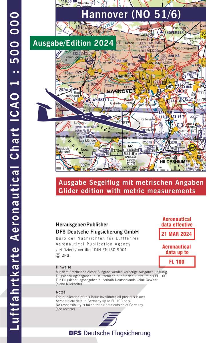 ICAO-Karte, Ausgabe 2024, Segelflug 1:500.000