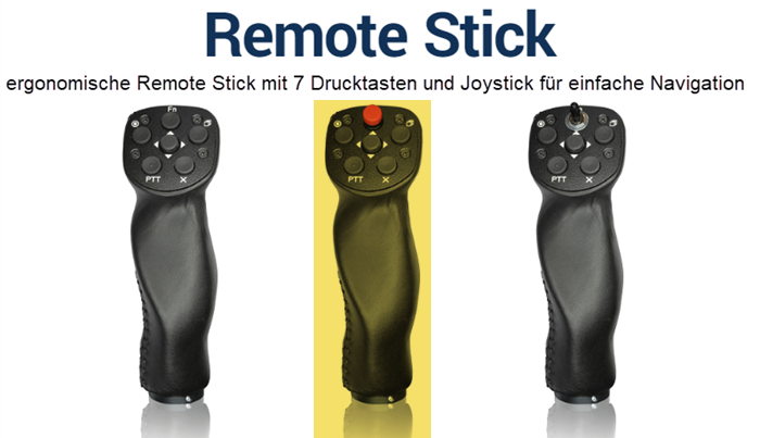 Remote Stick mit rotem Starterknopf