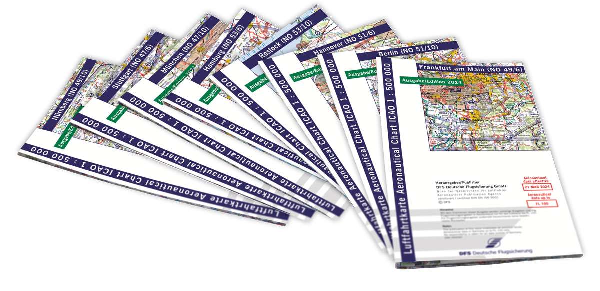 ICAO-Karten-Set Deutschland 1:500.000, Komplettsatz Motorflug (Ausgabe 2024)