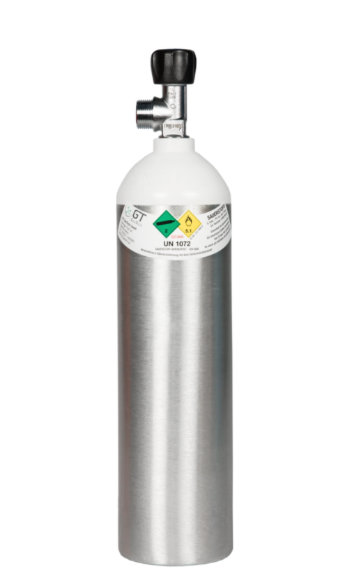 Alu-Sauerstoffflasche 1,8 l Höhenatemsauerstoff