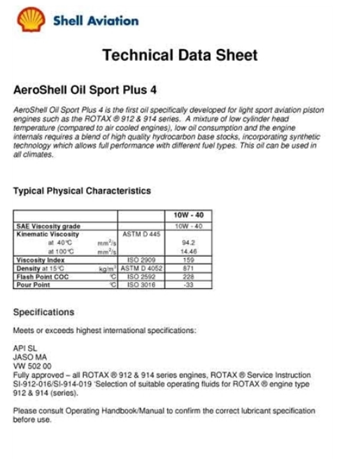 AeroShell Motoröl Sport Plus 4, Karten mit 12 x 1 Liter