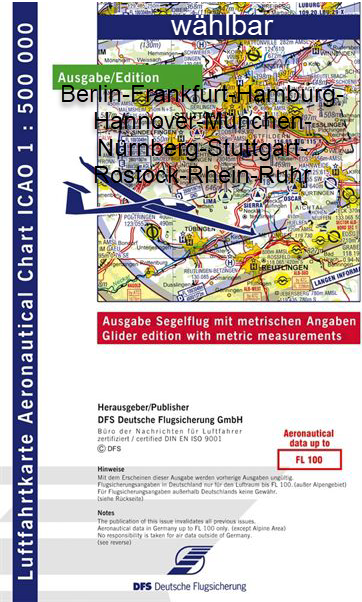 ICAO-Segelflugkarte Papier 2023 - Blatt wählbar