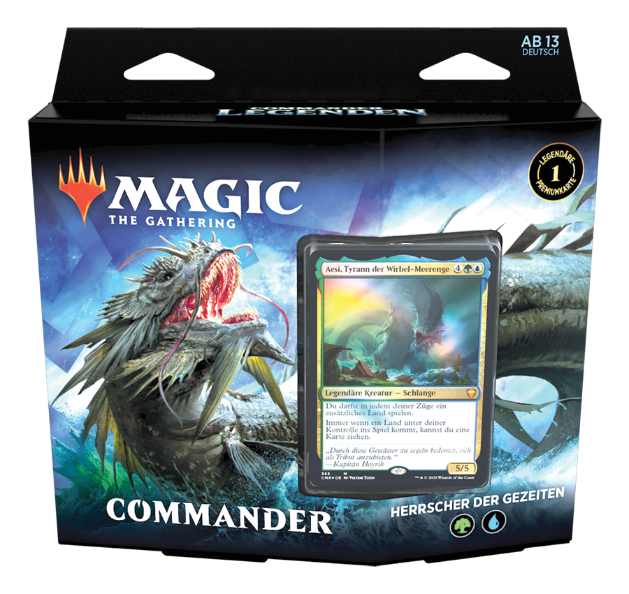 Spielfertiges Commander deck von Magic the Gethering  mit dem Schwerpunkt auf Grün und Blau  