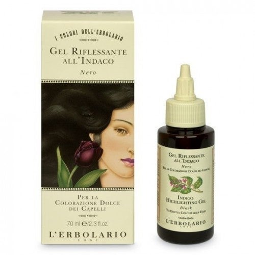 Gel colorante per capelli con nero indaco