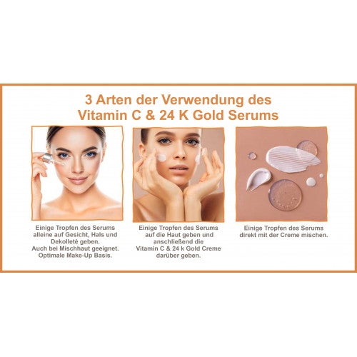 Siero viso antietà alla VITAMINA C e ORO 24K