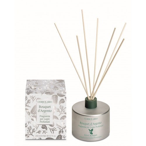 lerbolario-bouquet-d-argento-raumduft-mit-holzstaebchen-200ml-2 BOUQUET D'ARGENTO profumo per ambiente con bastoncini di legno