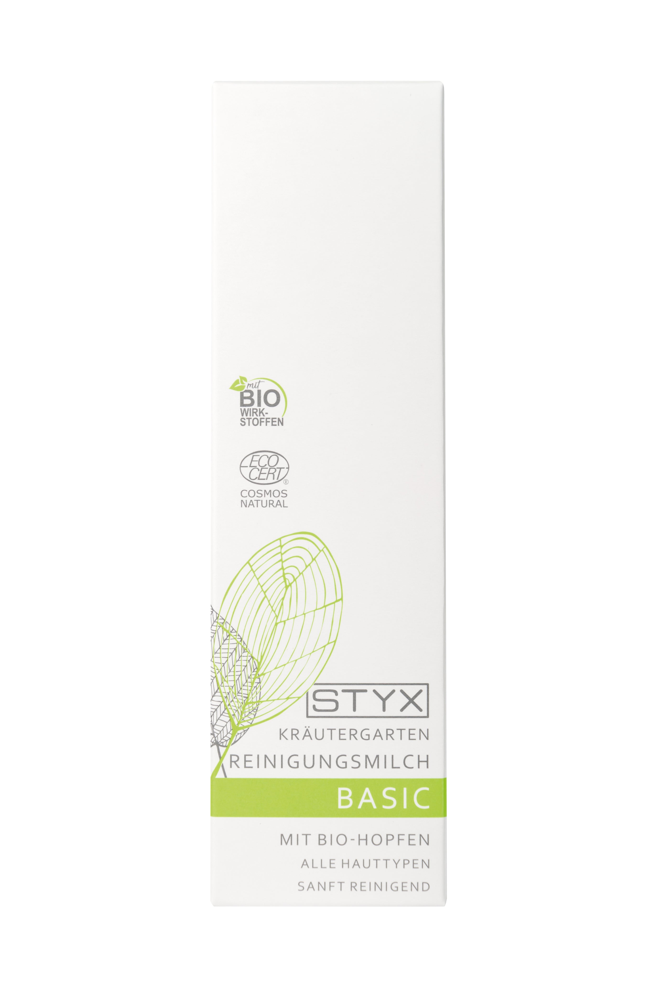 styx-kraeutergarten-reinigungsmilch-bio-hopfen-schachtel-200ml Lait nettoyant BASIC au houblon bio du Jardin des Plantes