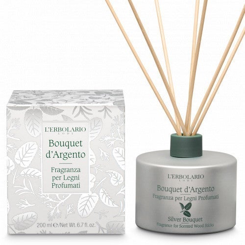 BOUQUET D'ARGENTO profumo per ambiente con bastoncini di legno